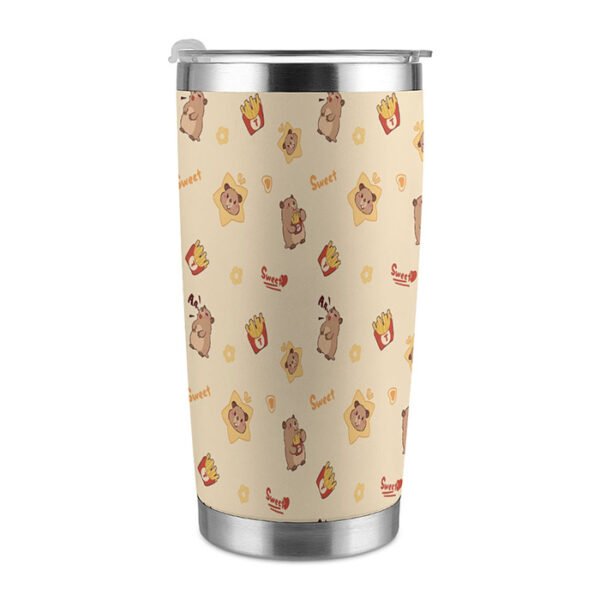 20oz Silver Rim Double-Wall Insulated Car Tumbler