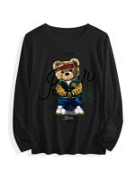 180g Multicolor Pure Cotton Crew Neck Long Sleeve T-Shirt