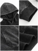 400g Washed Vintage Hoodie - Drawcord-Free | Single-Side Print - Image 5